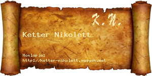 Ketter Nikolett névjegykártya